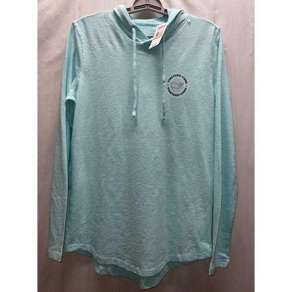 Vineyard Vines Tops - NWT Vineyard Vines‎ Slub Whale Lightweight Long Sleeve Hoodie Island Green Small
